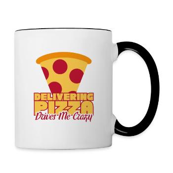 Delivering Pizza Drives Me Crazy - Contrasting Mug - white/black - Right