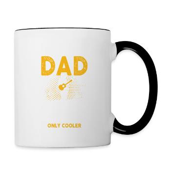 E Gitarre Bass Musiker Vater Vatertag Geschenk - Tasse zweifarbig - Weiß/Schwarz - Rechts