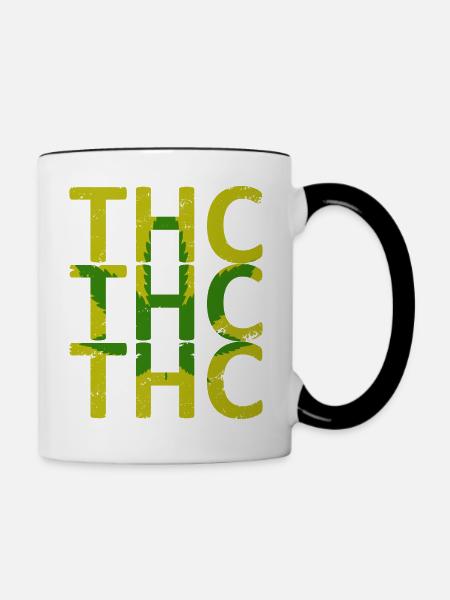 Weed THC - Tasse zweifarbig - Weiß/Schwarz