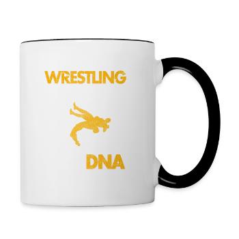 Ringen Ringkampf Ringer Geschenk Wrestling - Tasse zweifarbig - Weiß/Schwarz - Rechts