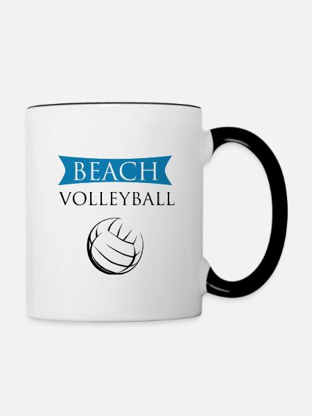 Beachvolleyball - Tasse zweifarbig - Weiß/Schwarz