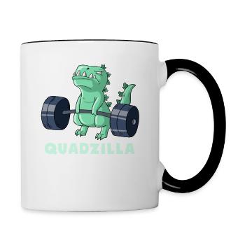 Cadeau de remise en forme avec haltère monstre pour animal de dressage Quad - Mug contrasté - blanc/noir - Droite