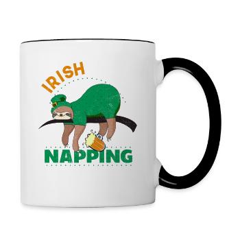 Irish Napping - Tasse zweifarbig - Weiß/Schwarz - Rechts