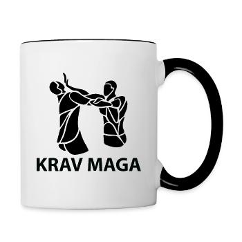 krav maga - Mug contrasté - blanc/noir - Droite