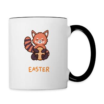 Red Panda - Easter - Happy Easter - Easter egg - Contrasting Mug - white/black - Right