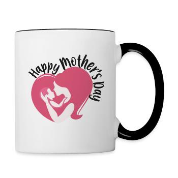 Fête des Mères - Mug contrasté - blanc/noir - Droite