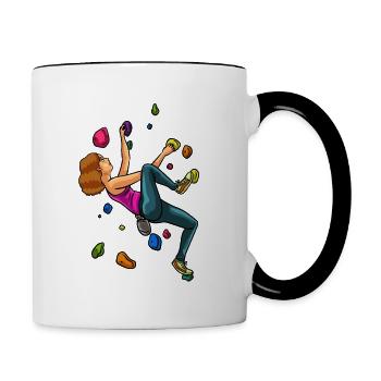 Escalade salle d’escalade escalade Bouldern cadeau - Mug contrasté - blanc/noir - Droite