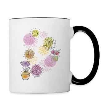 spring pattern - Contrasting Mug - white/black - Right