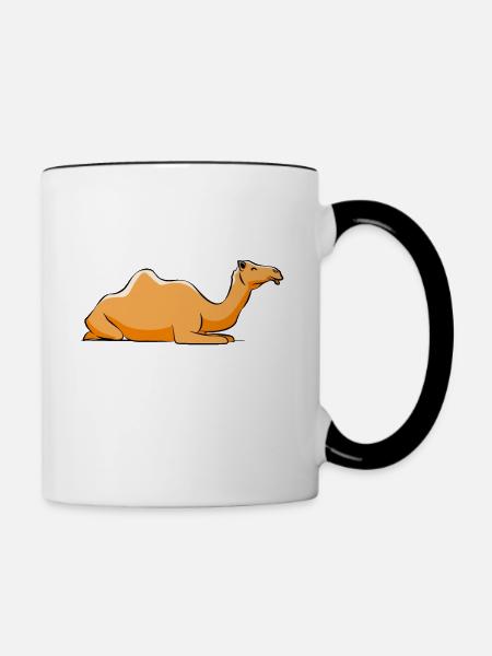 Kamel Kamele Tierliebe Liebhaber Geschenk - Tasse zweifarbig - Weiß/Schwarz