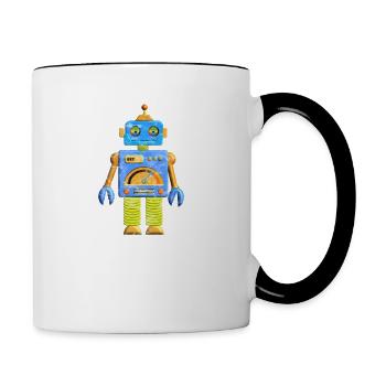 Hey Robot Robot Vintage - Mug contrasté - blanc/noir - Droite