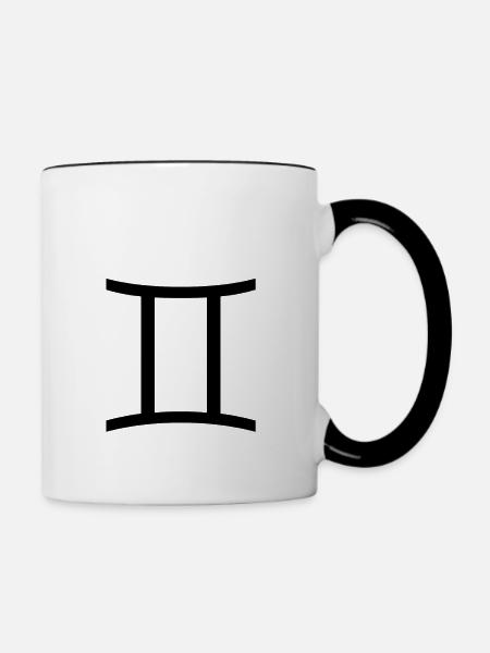 Sternzeichen Zwilling - Tasse zweifarbig - Weiß/Schwarz