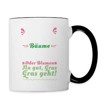 Ich fühle mich als könnte ich Bäume ausreissen. Al - Tasse zweifarbig - Weiß/Schwarz - Rechts