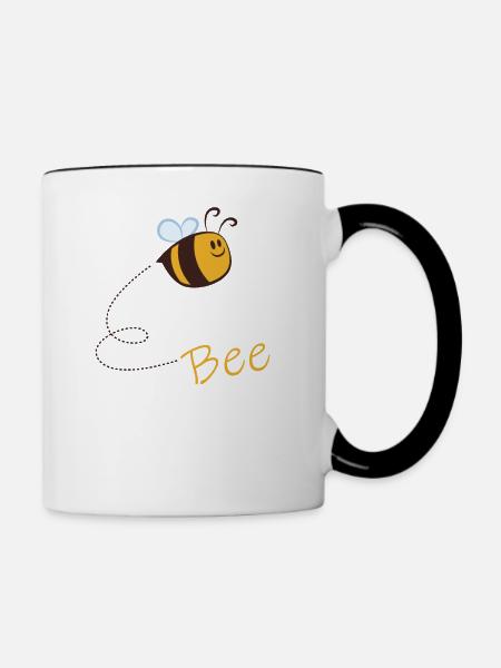 Biene - Tasse zweifarbig - Weiß/Schwarz