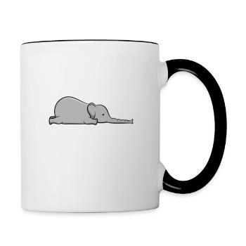 Ich Hasse Montage Bürohumor Elefant I Hate Mondays - Tasse zweifarbig - Weiß/Schwarz - Rechts