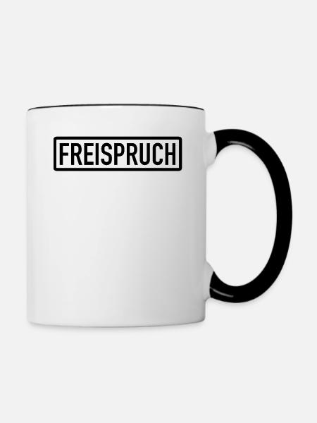 Freispruch - Unschuldig vor Gericht - Tasse zweifarbig - Weiß/Schwarz