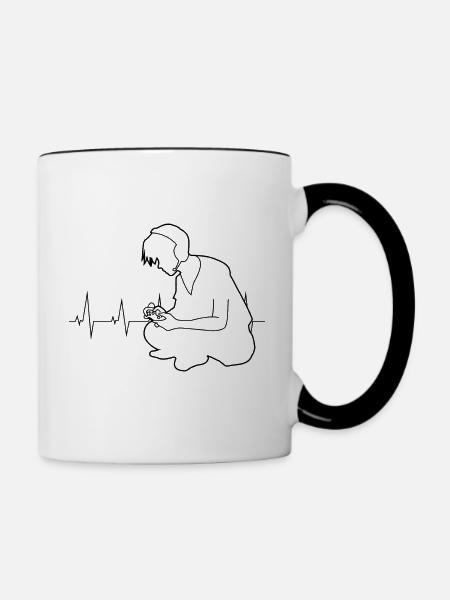 Zocken - Tasse zweifarbig - Weiß/Schwarz