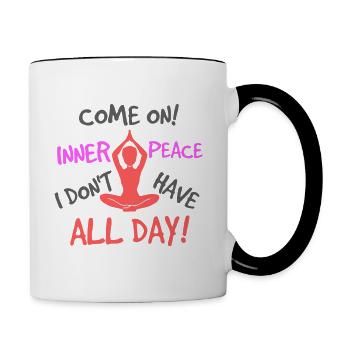 Yoga, inner peace - Contrasting Mug - white/black - Right