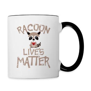 La vie de raton laveur comprend également le soin des animaux de la faune - Mug contrasté - blanc/noir - Droite