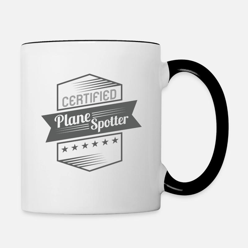 planespotter - Mug contrasté - blanc/noir