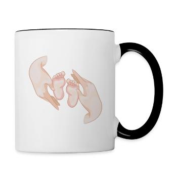pieds de bébé - Mug contrasté - blanc/noir - Droite