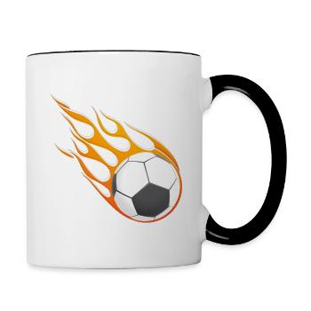 Fire football. - Contrasting Mug - white/black - Right