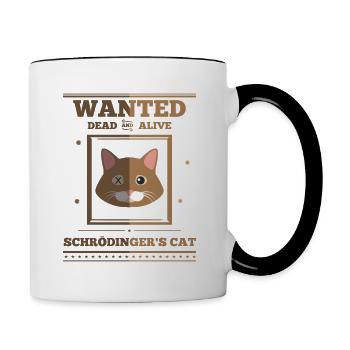 Schroedinger's Cat I Funny Dead and Alive - Tasse zweifarbig - Weiß/Schwarz - Rechts