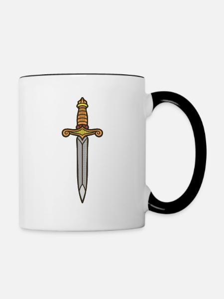 Schwert - Tasse zweifarbig - Weiß/Schwarz