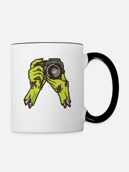 Zombie Fotograf - Tasse zweifarbig - Weiß/Schwarz