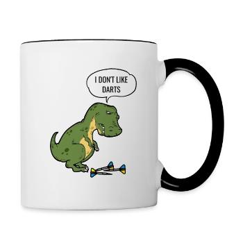 Jeu de fléchettes T-Rex Dinosboard Pun - Mug contrasté - blanc/noir - Droite