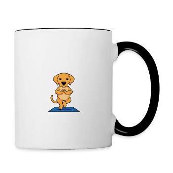 Yoga Labrador Retrievers Dog Yoga Tree Sports - Contrasting Mug - white/black - Right