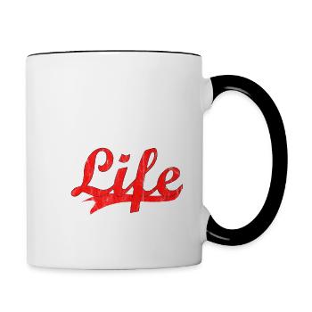 Music is my Life! Musik Geschenk Note life Idee - Contrasting Mug - white/black - Right