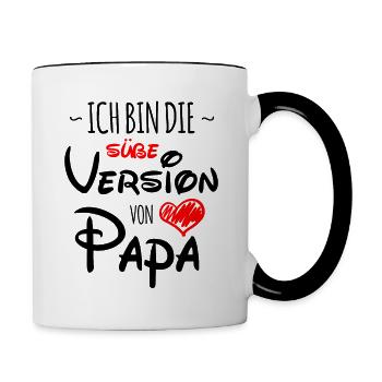 Vater Tochter Die süße Version von Papa - Tasse zweifarbig - Weiß/Schwarz - Rechts