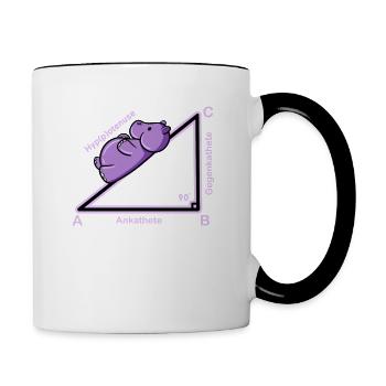 Hyppothenuse math Funny teacher - Mug contrasté - blanc/noir - Droite