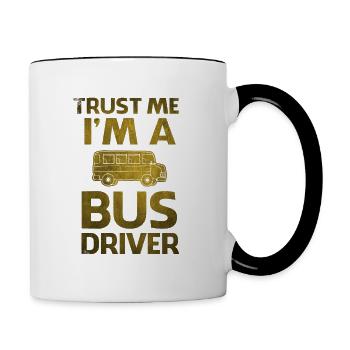 Croyez-moi, je suis chauffeur de bus chauffeur de bus - Mug contrasté - blanc/noir - Droite