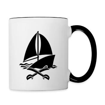 Bateau pirate - Mug contrasté - blanc/noir - Droite