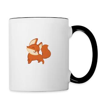 Fox – Cute Fox – Fox Lover – Fox Love - Contrasting Mug - white/black - Right