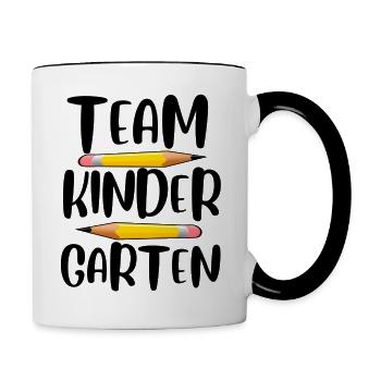 Team Kindergarten - Tasse zweifarbig - Weiß/Schwarz - Rechts