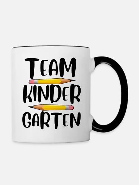 Team Kindergarten - Tasse zweifarbig - Weiß/Schwarz