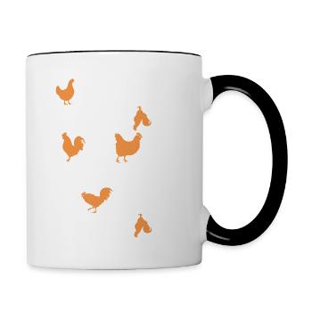 Chicken animal chickens gift · chickens - Contrasting Mug - white/black - Right
