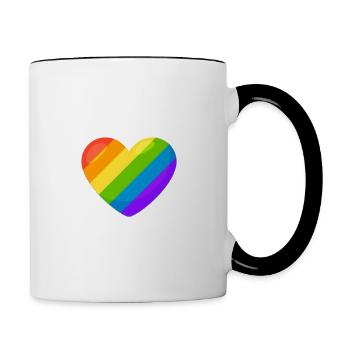 Fière maman Rainbow Heart Pride - Mug contrasté - blanc/noir - Droite
