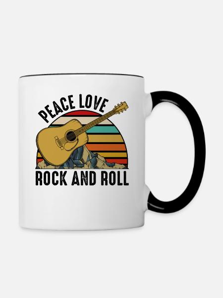 Gitarren - Tasse zweifarbig - Weiß/Schwarz