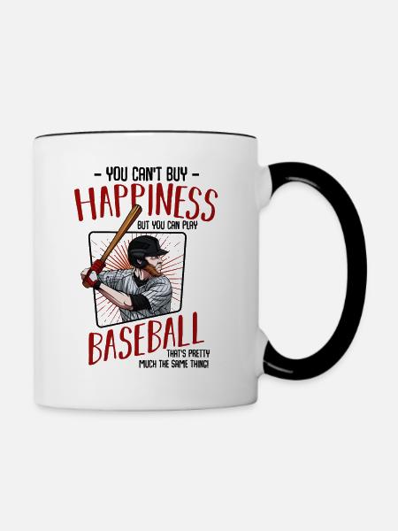 Baseball - Tasse zweifarbig - Weiß/Schwarz