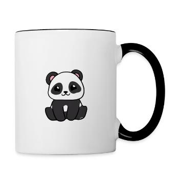 Panda Ich mag halt Pandas Lustig - Tasse zweifarbig - Weiß/Schwarz - Rechts