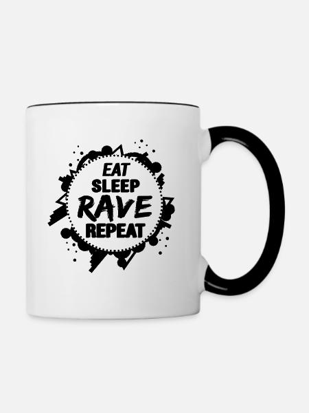 Rave - Tasse zweifarbig - Weiß/Schwarz