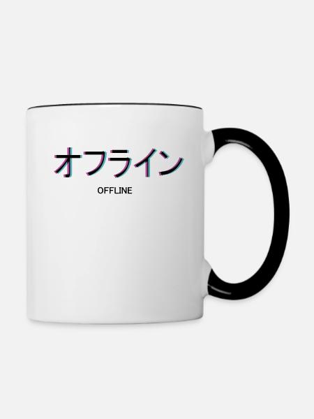 Offline Vaporwave - Tasse zweifarbig - Weiß/Schwarz