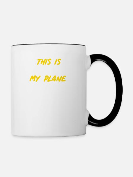 PILOT / AVIATION: Plane T-shirt - Tasse zweifarbig - Weiß/Schwarz