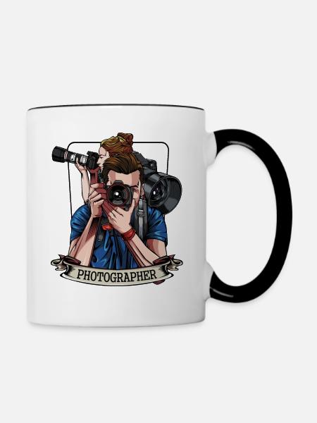 Fotograf - Tasse zweifarbig - Weiß/Schwarz