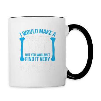 Squelette osseux de laboratoire de biologie scientifique - Mug contrasté - blanc/noir - Droite