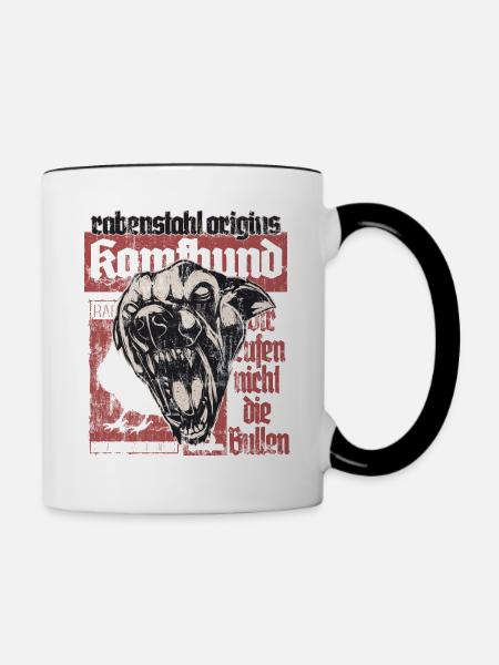 Kampfhund - Tasse zweifarbig - Weiß/Schwarz