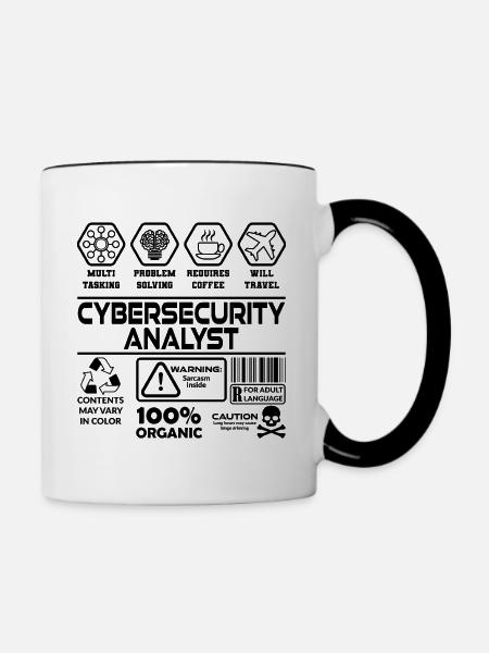Cybersecurity Analyst - Tasse zweifarbig - Weiß/Schwarz